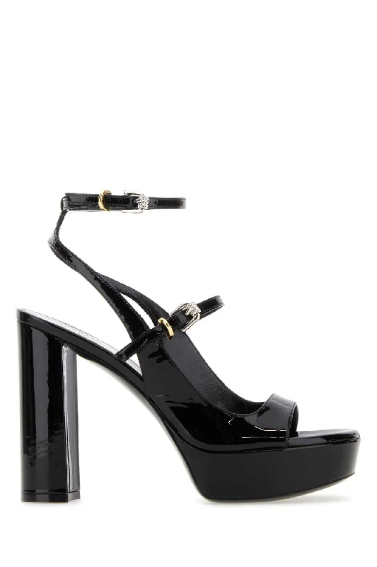 Women’s sandals snake skin sleek -GIVENCHY Elevated Leather Platform Sandals with 3.5 cm Platform Height