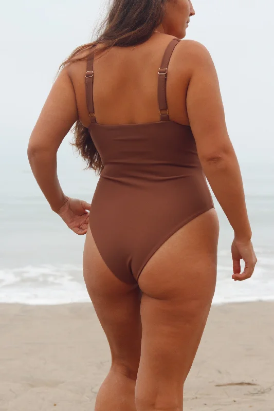 ladies one-piece swimsuit thick lining -One Piece in Espresso