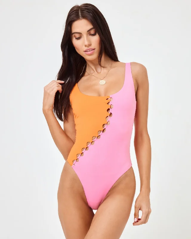 ladies one-piece swimsuit max support -Solstice One Piece Swimsuit - Tangerine-Guava