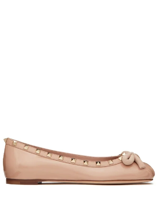 Women’s sandals store classic -VALENTINO GARAVANI Rockstud Leather Ballet Flats for Women