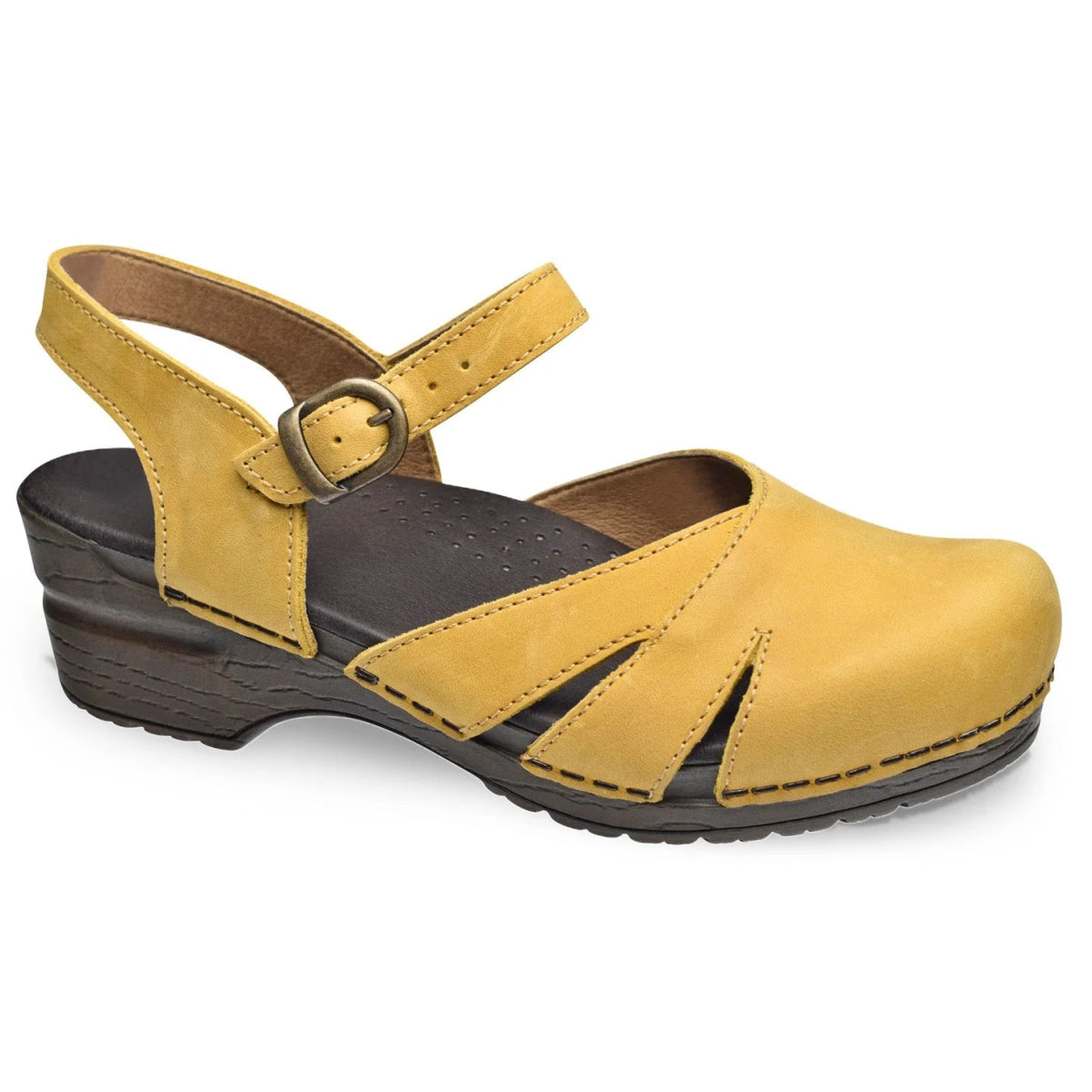 Women’s sandals luxury shine -Sanita Margrethe Women's Adjustable Sandal In Mustard