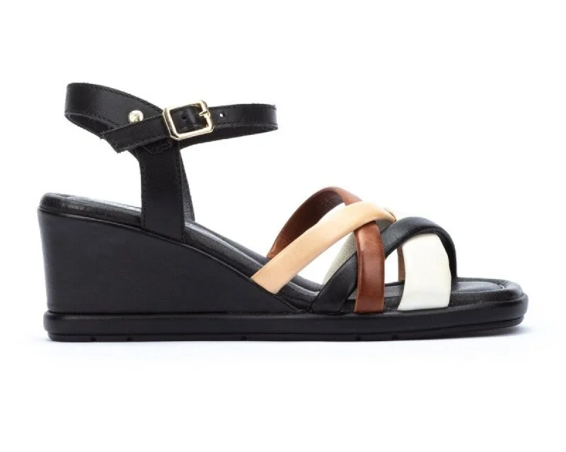 Women’s sandals rust charm -Pikolinos Teulada W2b-1994c1 Women's Wedge Sandals in Nata-black