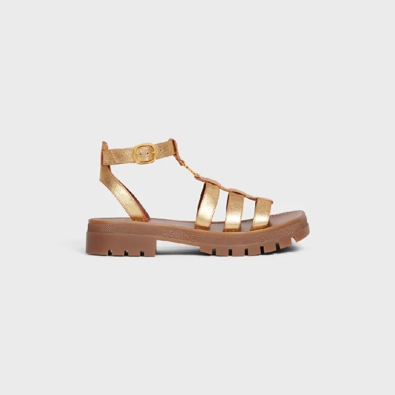 Women’s sandals cut-out design -CELINE Clea Triomphe Gladiator Sandal - Women's Size