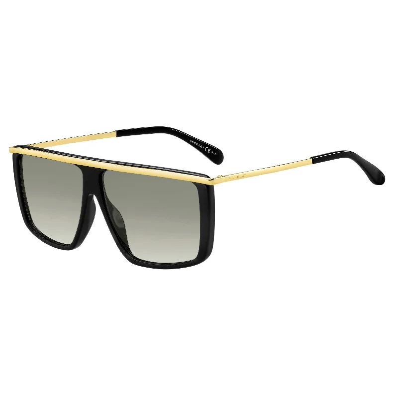 ladies sunglasses bulged shape -Givenchy GV 7146/G/S 2M2 629O(GV8) Women's Black Gold Sunglasses