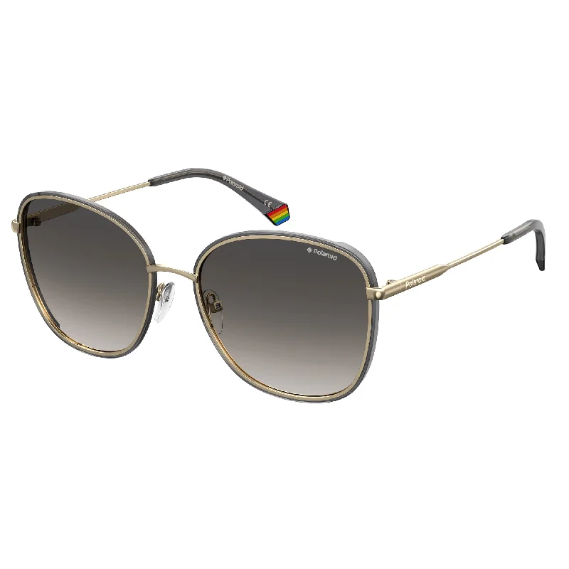 ladies sunglasses fine glow -Polaroid PLD 6117/G/S RHL 61LB(PLD27) Unisex Gold Black Sunglasses