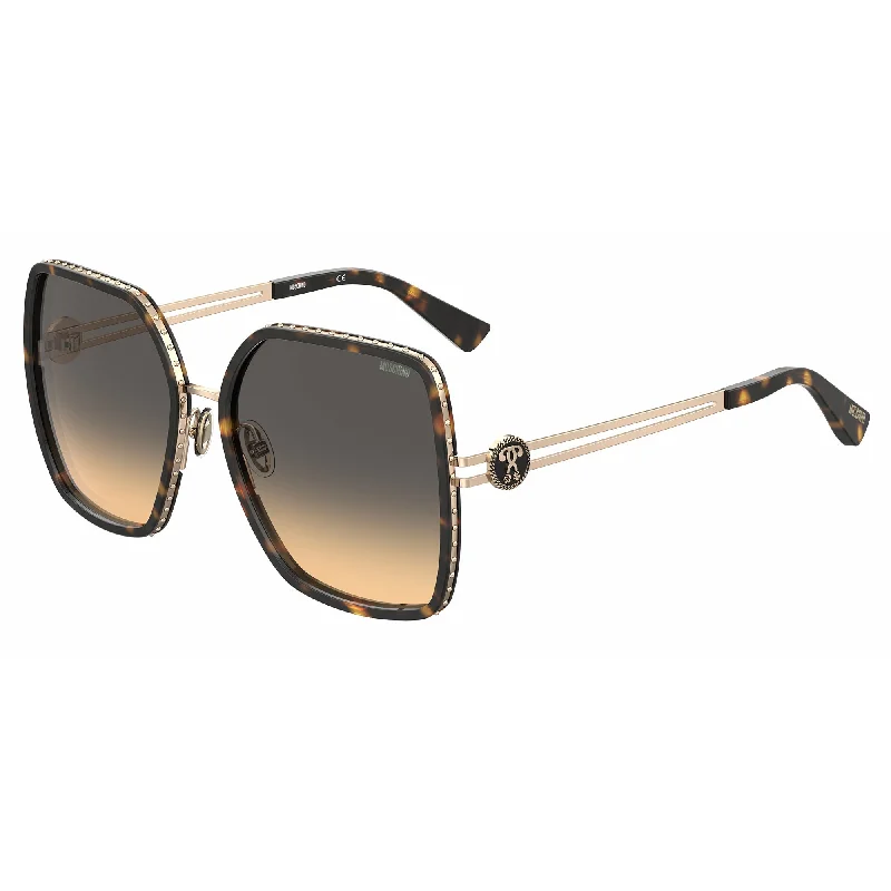 ladies sunglasses slit bridge -Moschino MOS096/S 086 58GA (MOS13) Women's Havana Sunglasses