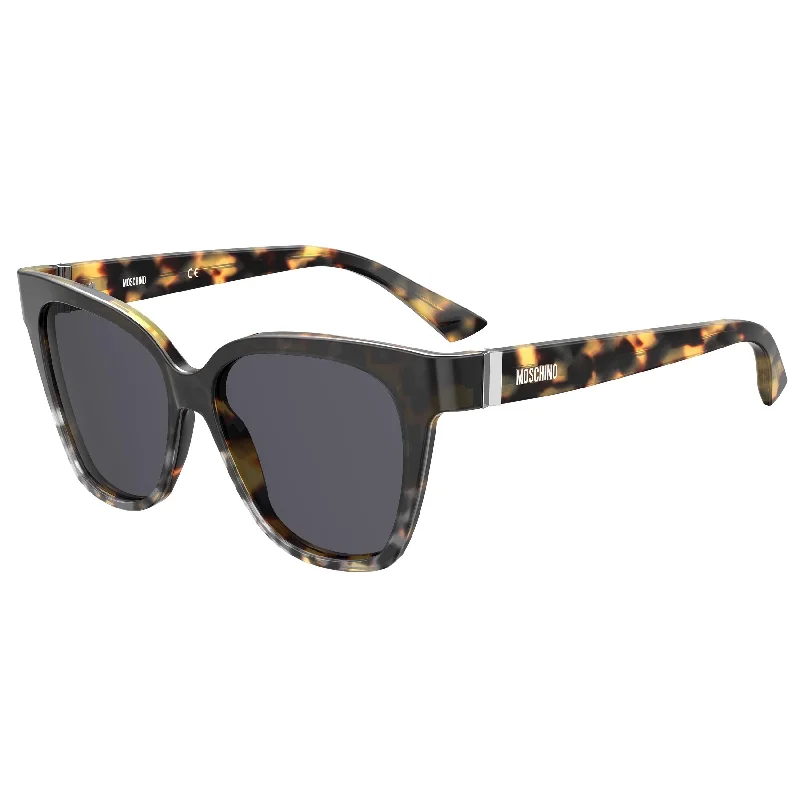 ladies sunglasses triple lenses -Moschino MOS066/S PUU 55IR (MOS15) Ladies Black Sunglass