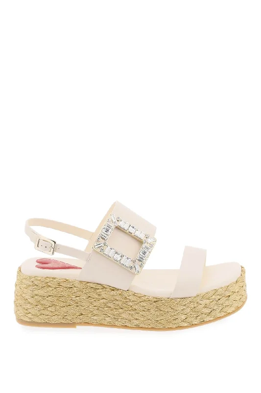 Women’s sandals local design -ROGER VIVIER Crystal Buckle Espadrilles