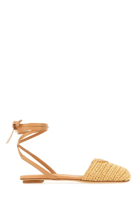 Women’s sandals winter layer -PRADA Elegant Raffia Sandals for Women