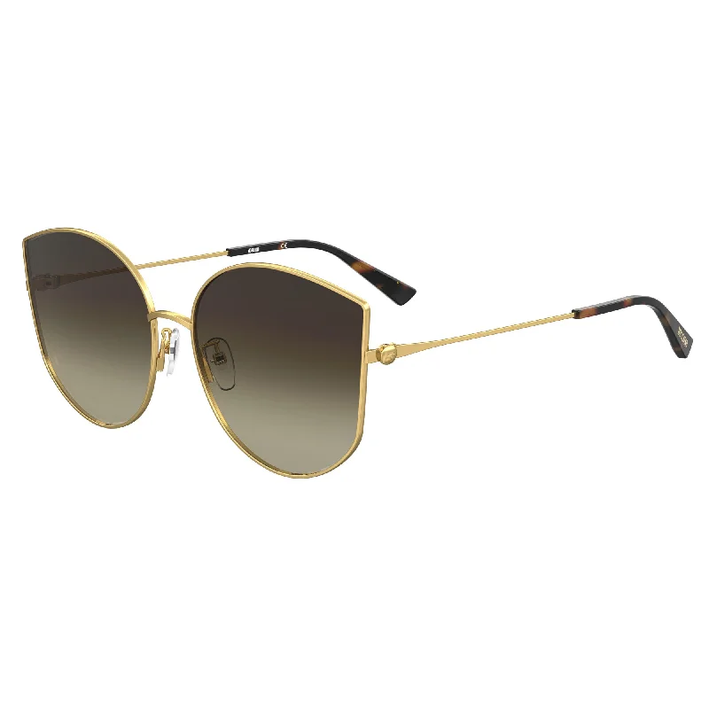 ladies sunglasses ribbed sides -Moschino MOS086/G/S 001 64HA(MOS7) Women's Yellow Gold Sunglasses