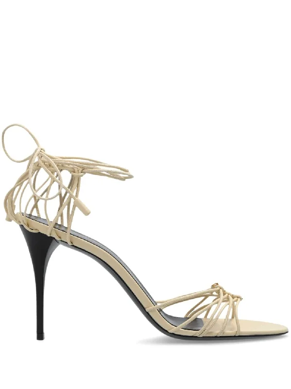 Women’s sandals orange zest glow -SAINT LAURENT Leather Sandals for Women - FW24 Collection