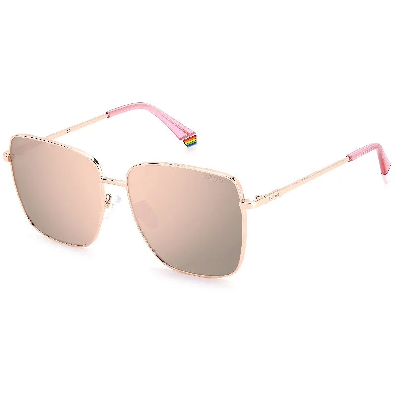 ladies sunglasses chalk white -Polaroid PLD 6164/G/S DDB 59JQ(PLD26) Women's Rose Gold Sunglasses