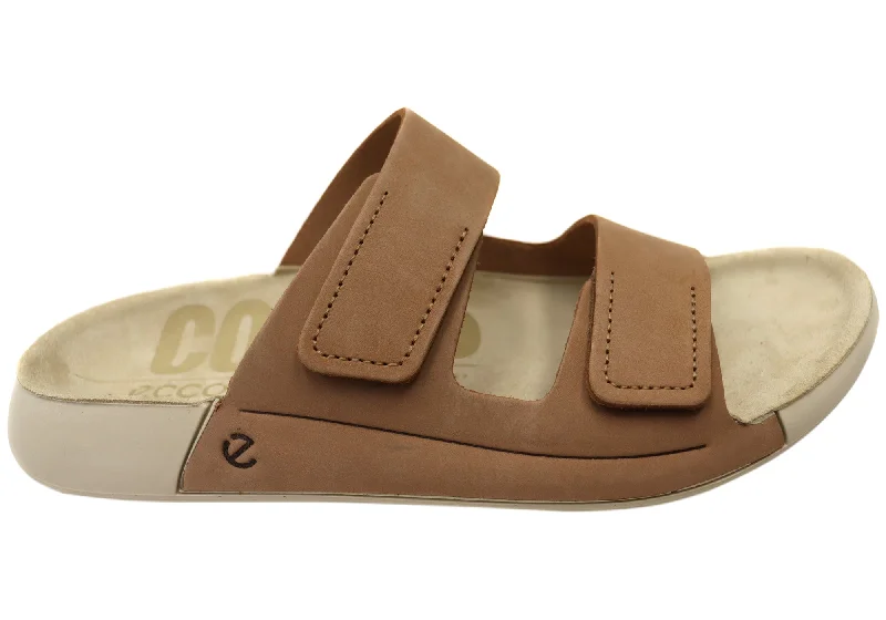 Women’s sandals dressy evening -ECCO 2nd Cozmo Womens Comfortable Leather 2 Strap Slide Sandals