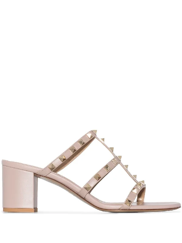 Women’s sandals crisscross pattern -VALENTINO Rockstud Slide Sandal 60mm