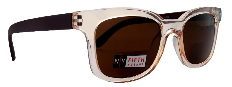 ladies sunglasses ribbon accent -Mars, High-End Line Bifocal (Clear On Top) Reading Sunglasses Unixes OR Non-Bifocal Readers Sunglasses (Transparent Brown ) NY Fifth Avenue