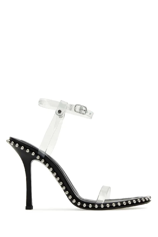 Women’s sandals themed print -ALEXANDER WANG Transparent PVC Nova 105 Mini Sandals