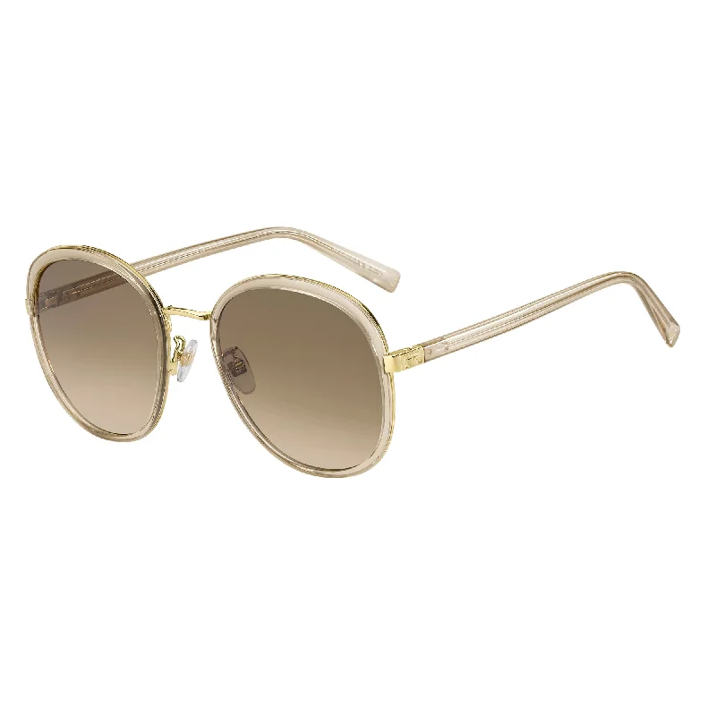 ladies sunglasses leaf cutout -Givenchy GV 7182/G/S 84E 59HA(GV15) Women's Gold Beige Sunglasses