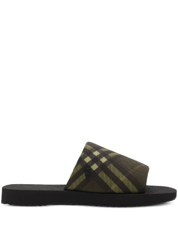 Women’s sandals floral flat comfort -BURBERRY Trek Slide Check Sandals for Men