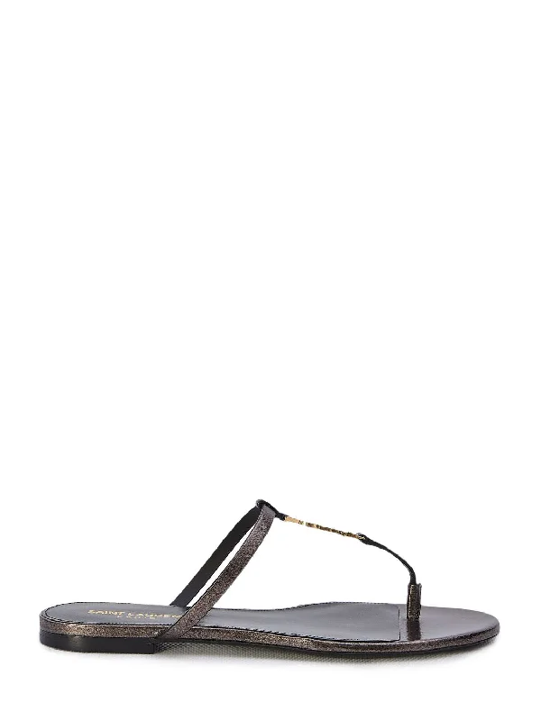 Women’s sandals winter layer -SAINT LAURENT Cassandra Mini Flat Sandals for Women