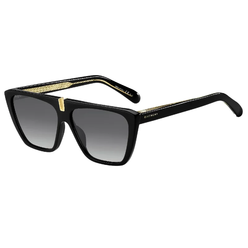 ladies sunglasses peaked arch -Givenchy GV 7109/S 807 589O(GV4) Unisex Black Sunglasses