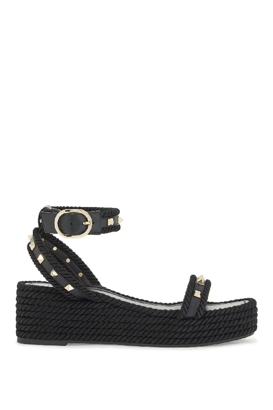 Women’s sandals petite glow -VALENTINO GARAVANI Rockstud Flatform Sandals