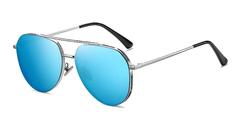 N41 Silver - Mirror Blue lens