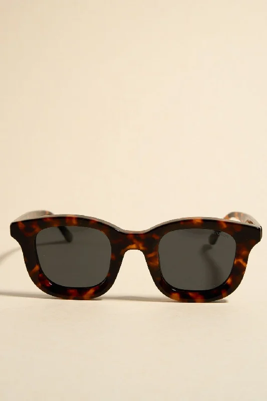 ladies sunglasses quick wear -Chelsea Tort Chunky Round Sunglasses