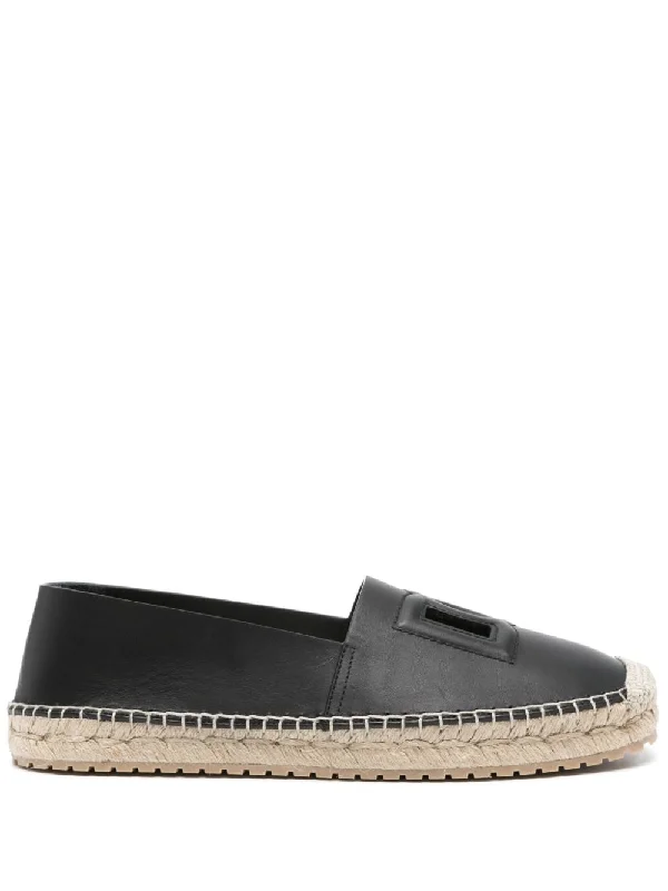 Women’s sandals stiletto sleek edge -DOLCE & GABBANA Men's Leather Espadrilles with Cut-Out Detailing