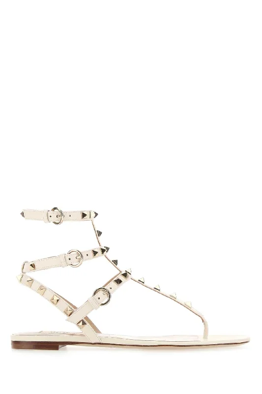 Women’s sandals sunset fade -VALENTINO GARAVANI Ivory Leather Rockstud Thong Sandals