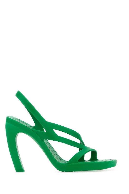 Women’s sandals moss green -BOTTEGA VENETA Elevated Rubber Sandals with 10 cm Heel Height