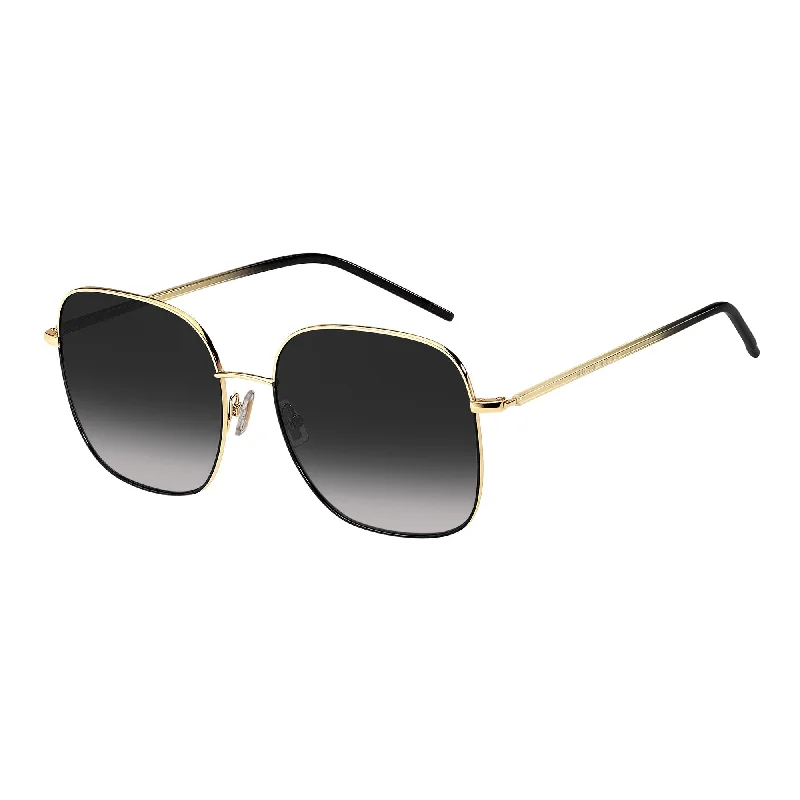 ladies sunglasses sharp cat eye -Hugo Boss 1336/S RHL 589O(HB46) Unisex Gold Black Sunglasses