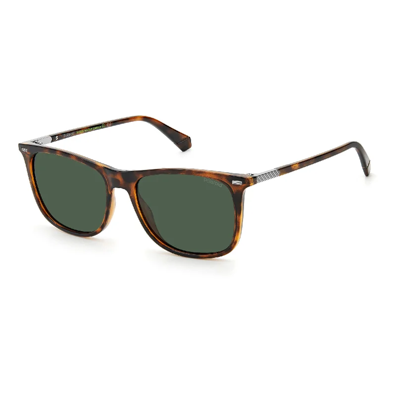 ladies sunglasses grooved frame -Polaroid PLD 2109/S 086 55UC(PLD41) Unisex Hvn Green Sunglasses