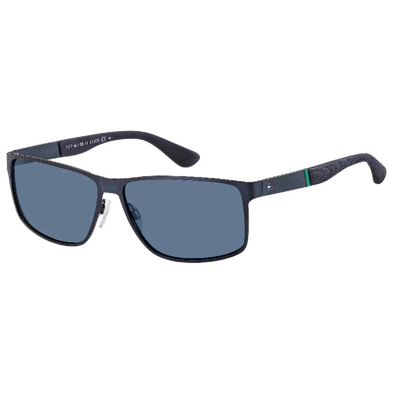 ladies sunglasses drip proof -Tommy Hilfiger TH 1542/S FLL 61KU(TH50) Unisex Matte Blue Sunglasses