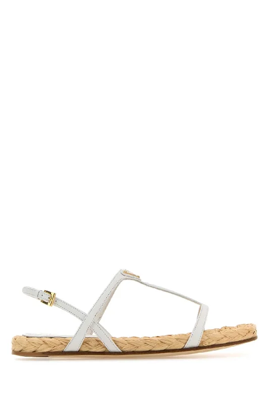 Women’s sandals dressy evening -PRADA Elegant Leather Sandals for Women