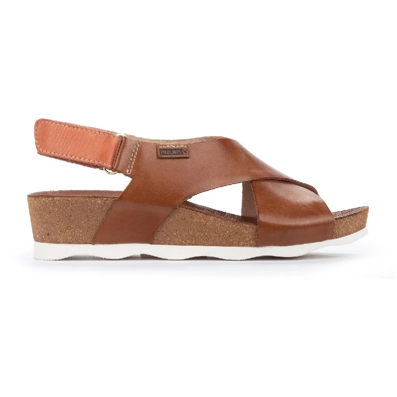 Women’s sandals chartreuse pop -Pikolinos Mahon W9e-0912 Women's Wedge Sandal In Brandy