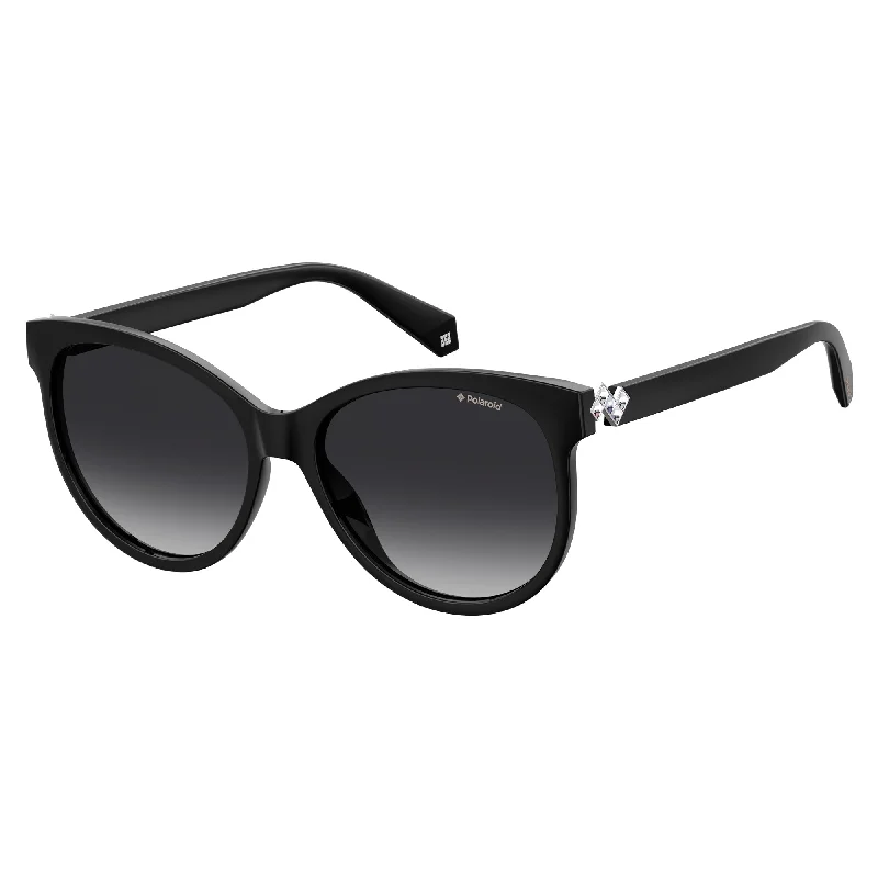 ladies sunglasses airy build -Polaroid PLD 4079/S/X 807 57WJ(PLD63) Unisex Black Sunglasses