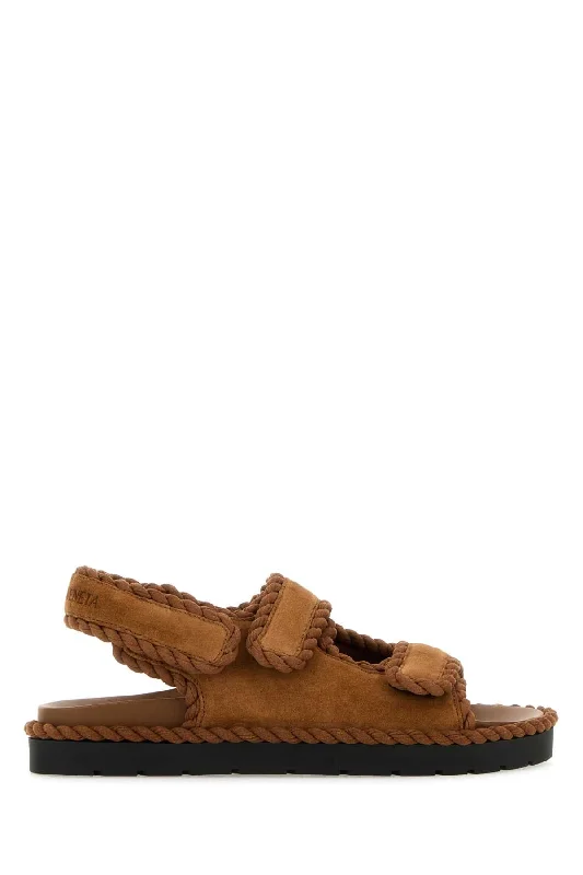 Women’s sandals picnic style -BOTTEGA VENETA Caramel Suede Jack Sandals for Women