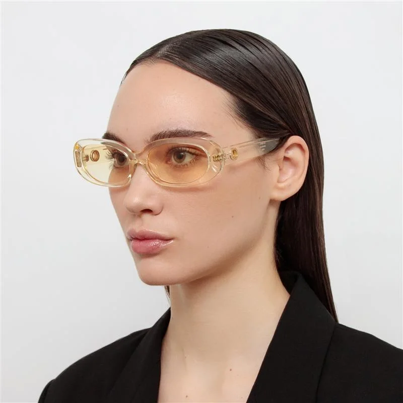 ladies sunglasses arched lenses -Cara Sunglasses in Yellow