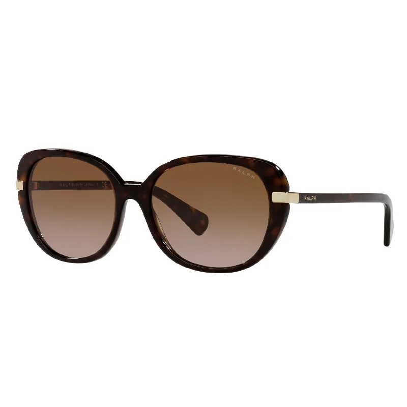 ladies sunglasses satin black -Ralph 0RA5277 500313 56 (RL24) Women's Shiny Dark Havana Sunglasses