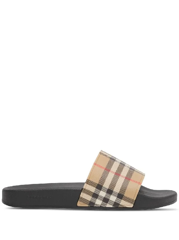 Women’s sandals party pop -BURBERRY Chic Flat Slide Sandals for Women