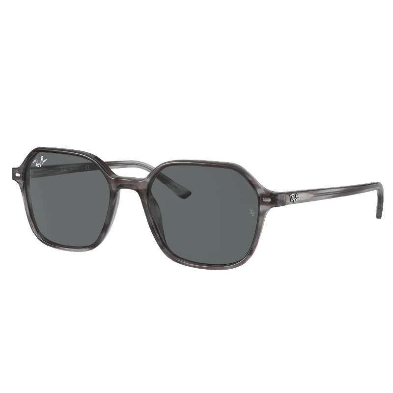 ladies sunglasses hand forged -Ray-Ban 0RB2194 1314B1 53(RB39) Unisex John Striped Grey Sunglasses