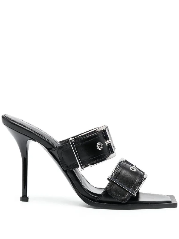 Women’s sandals rubber grip -ALEXANDER MCQUEEN Elegant Black Women's Sandals for Summer '24