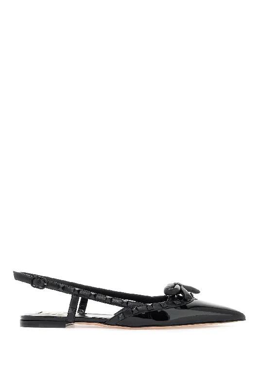 Women’s sandals outlet deal -VALENTINO GARAVANI Rockstud Bow Slingback Flats