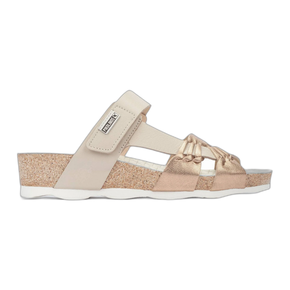 Women’s sandals studded edge -Pikolinos Mahon W9e-0821clc1 Women's Wedge Sandals in Champagne