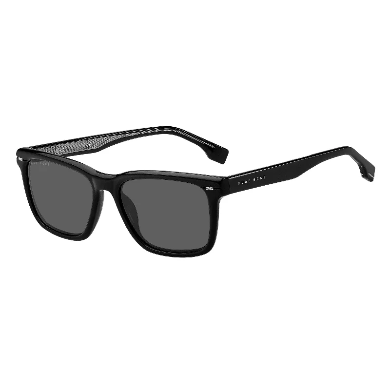 ladies sunglasses blunt top -Hugo Boss 1318/S 284 55IR(HB23) Unisex Black Ruth